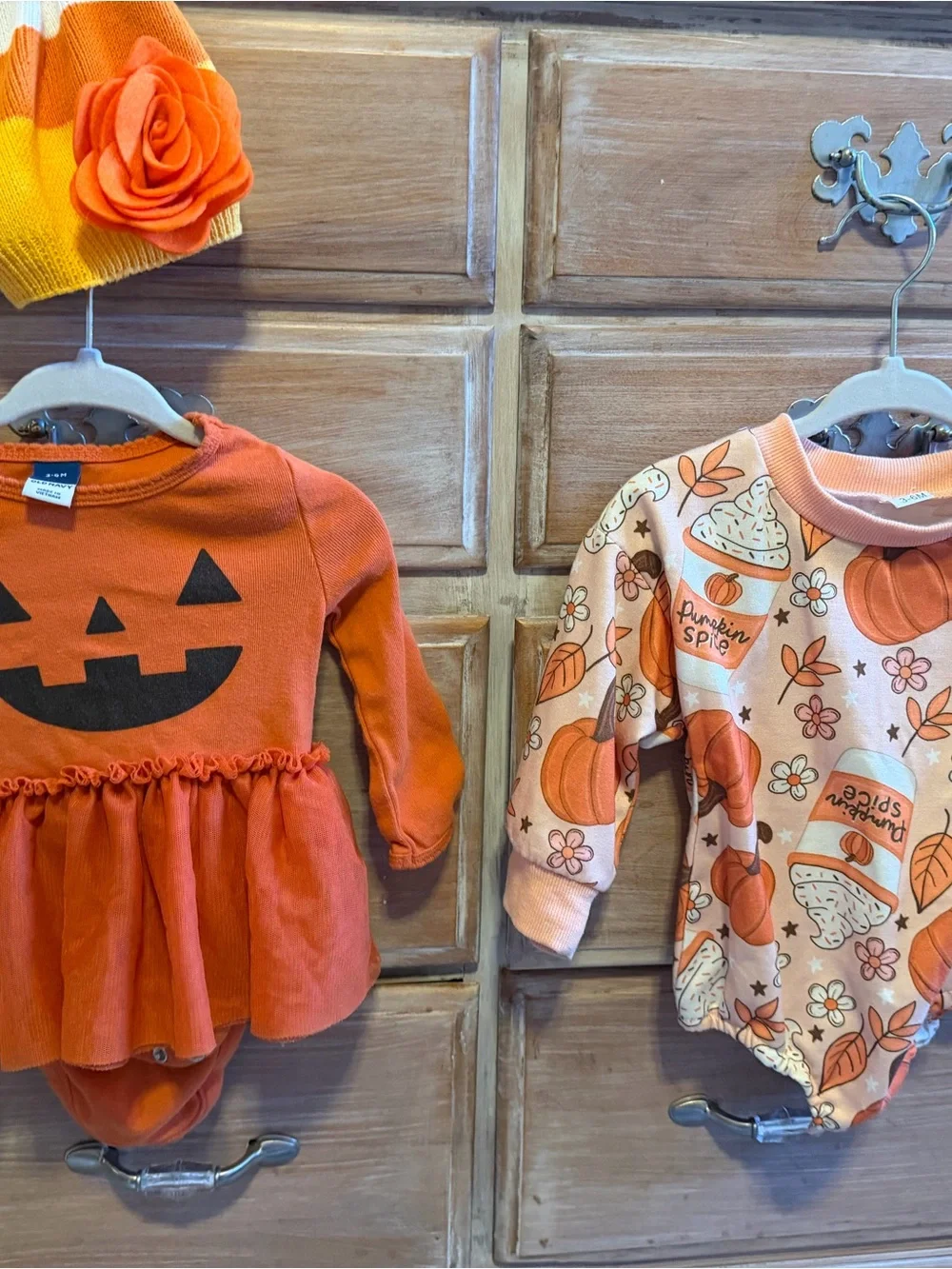 Orange Pumpkin 3-6 mo Baby Girl Halloween Bundle
